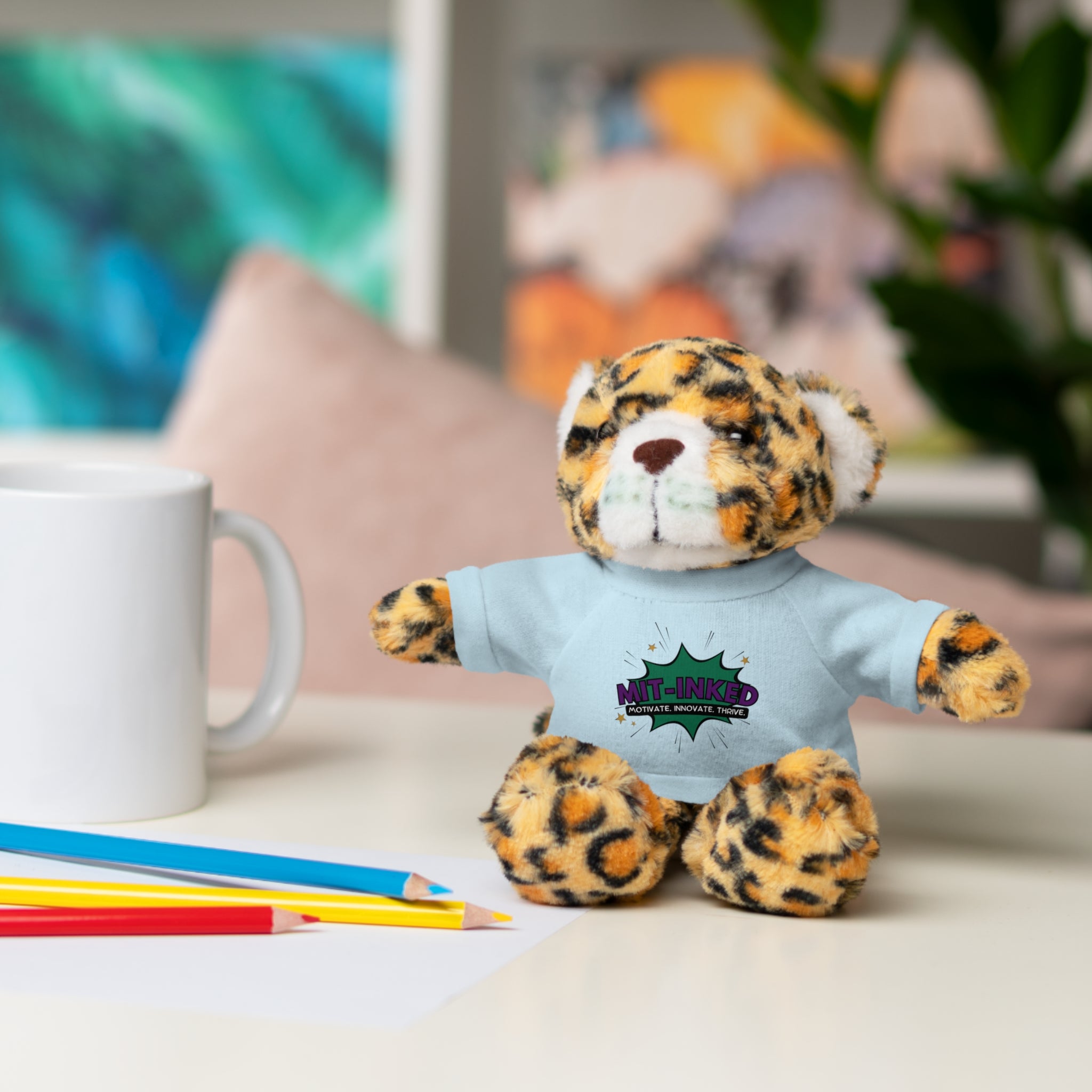 Plush Toy with MIT-Inked Graphic Tee — Cute Stuffed Animal Gift