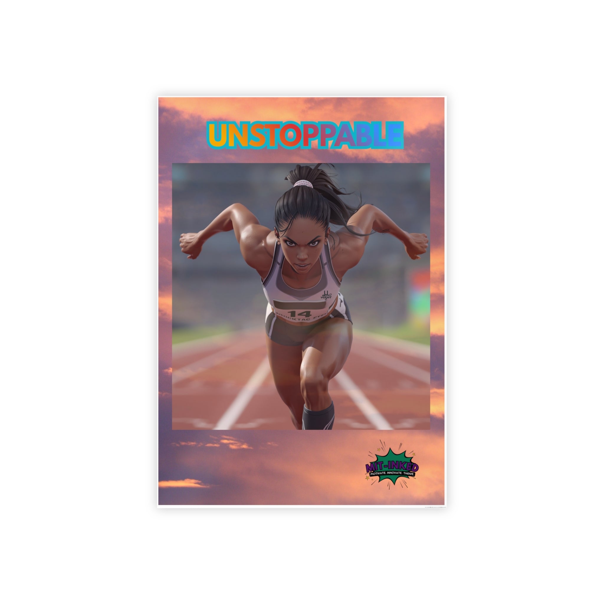 Unstoppable Sprinter MIT-Inked Motivational Wall Art & Prints