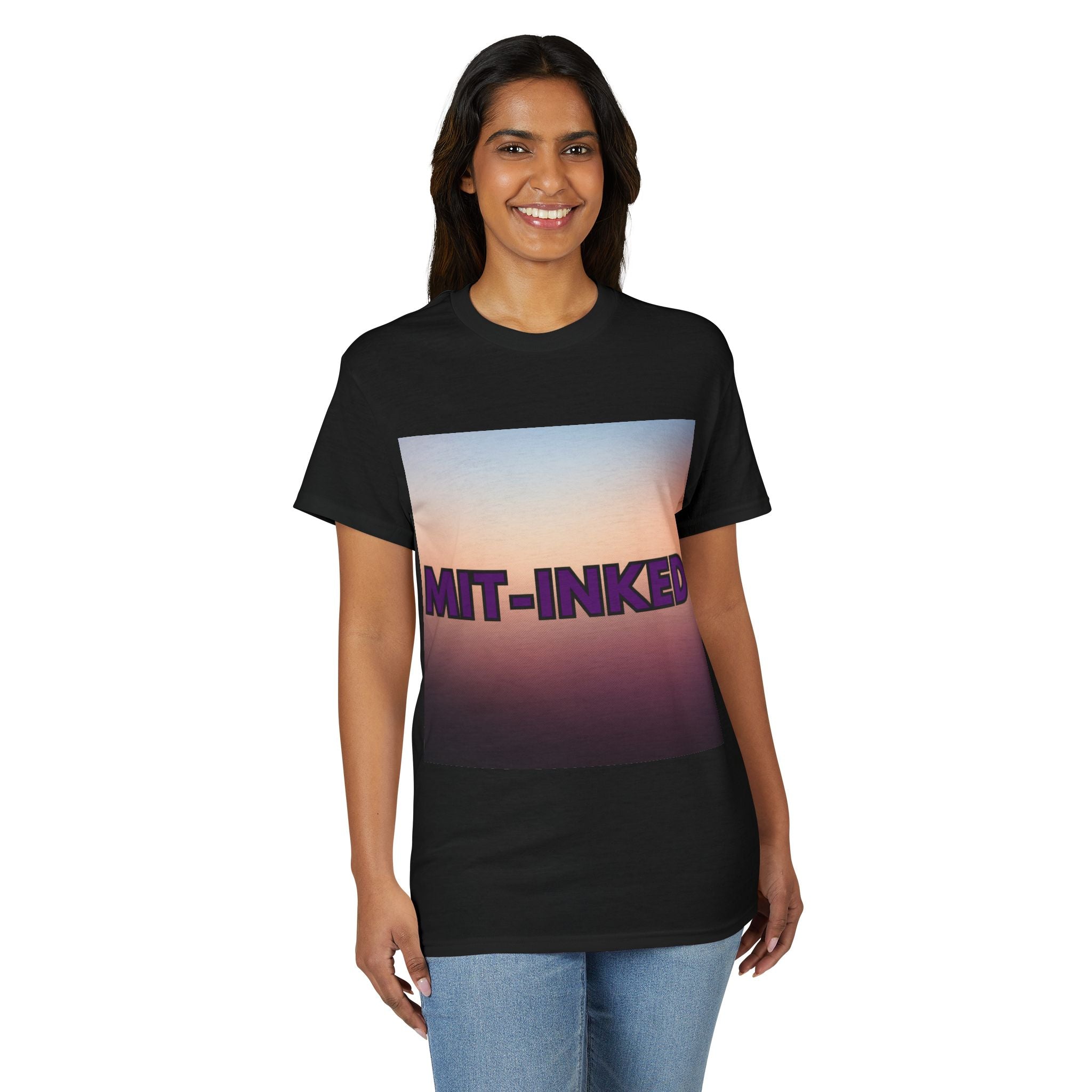 MIT-Inked Sunset T-Shirt | Retro Gradient Graphic Tee Printify