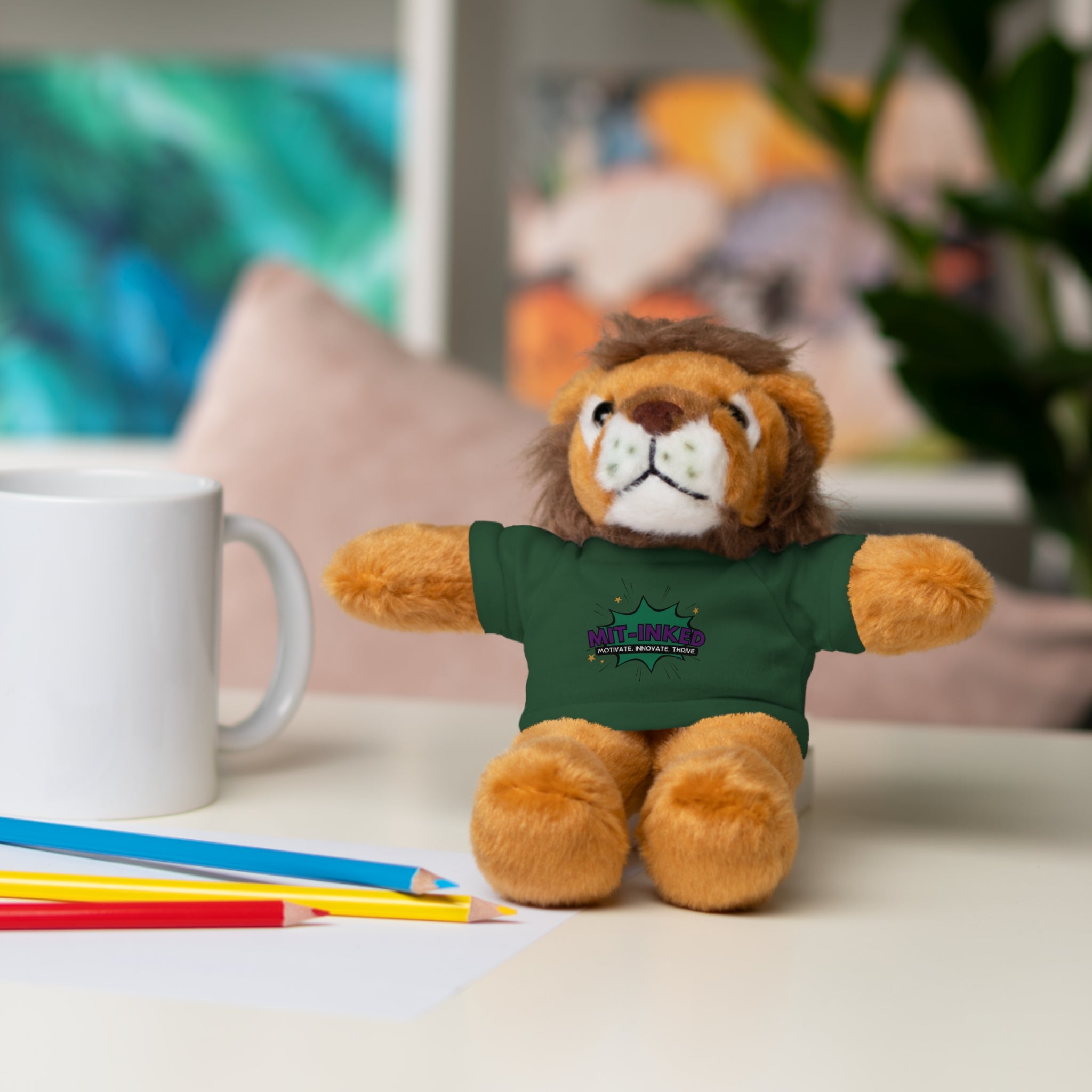 Plush Toy with MIT-Inked Graphic Tee — Cute Stuffed Animal Gift