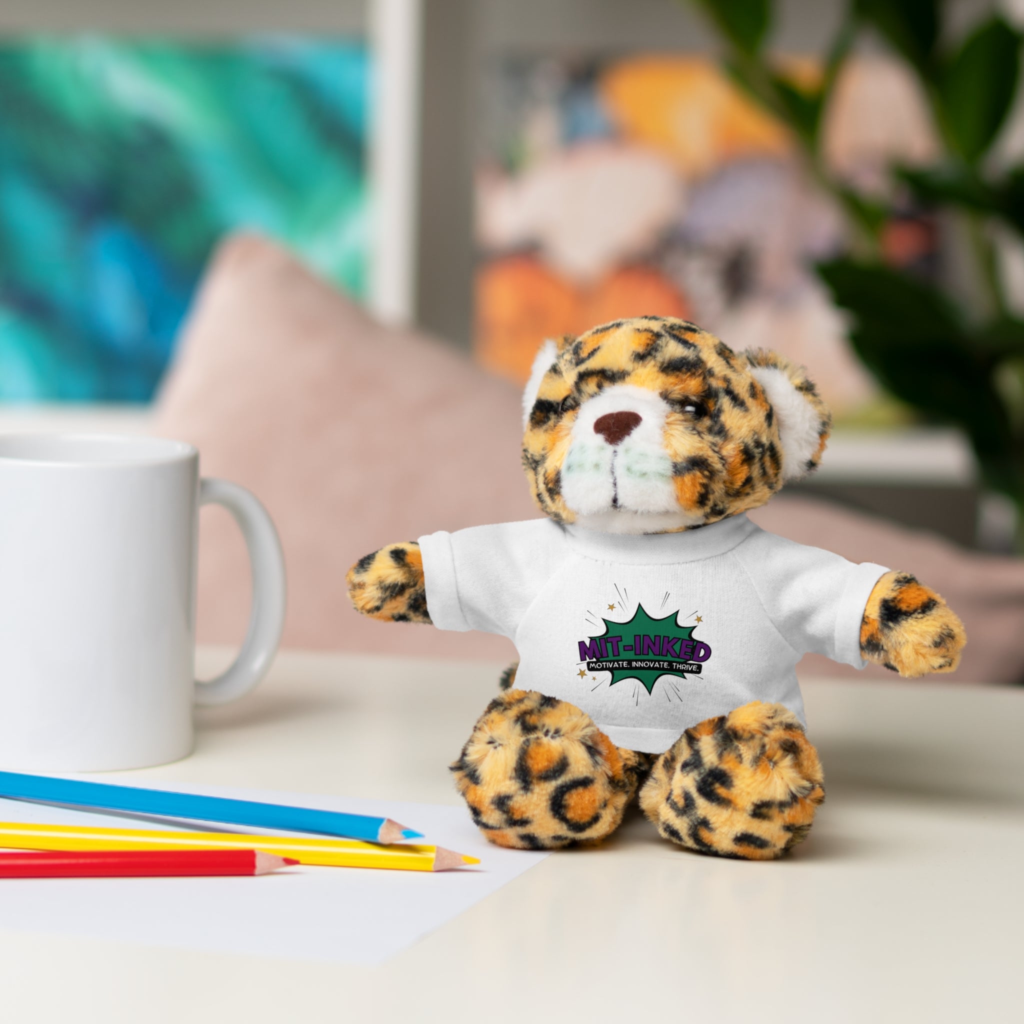 Plush Toy with MIT-Inked Graphic Tee — Cute Stuffed Animal Gift