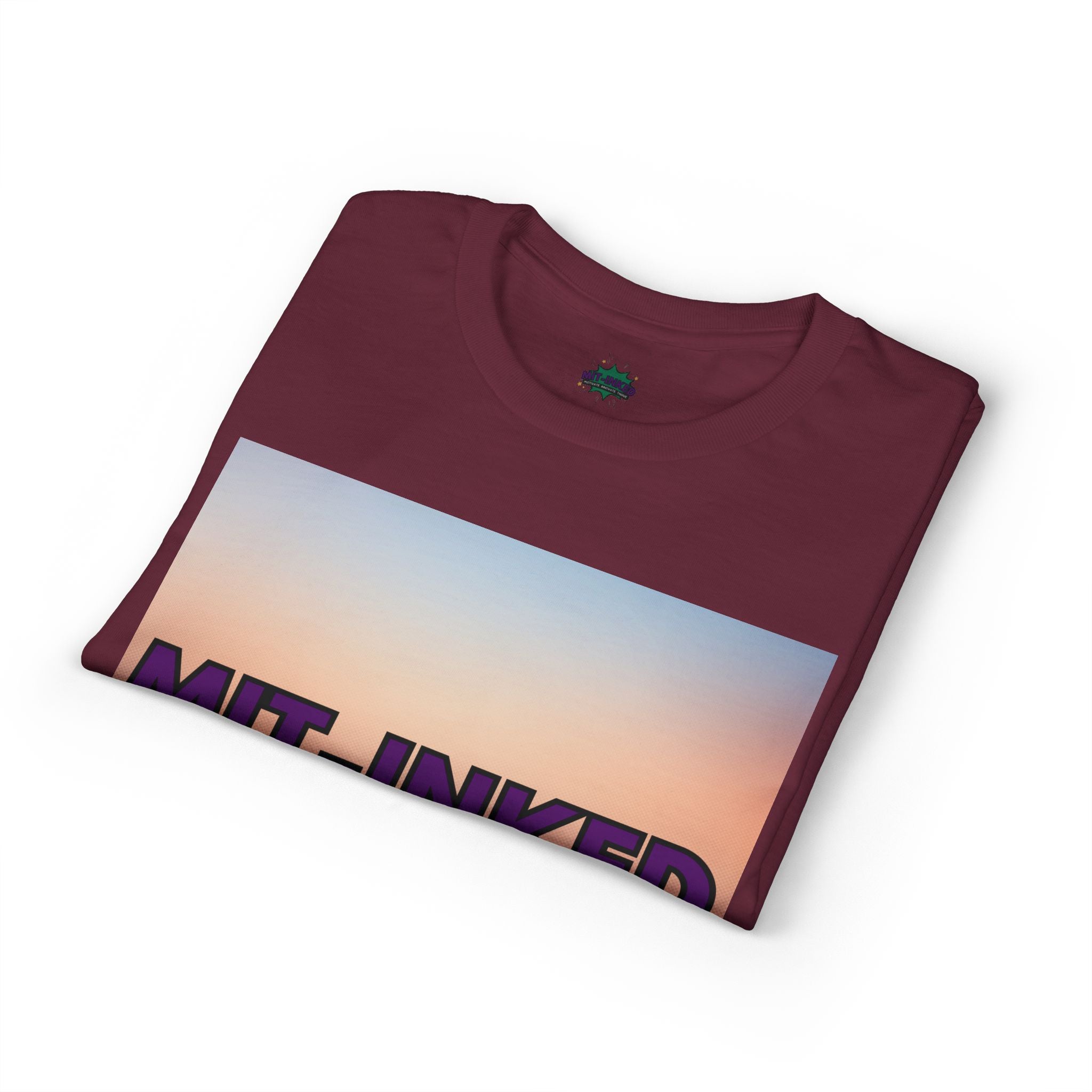 MIT-Inked Sunset T-Shirt | Retro Gradient Graphic Tee Printify