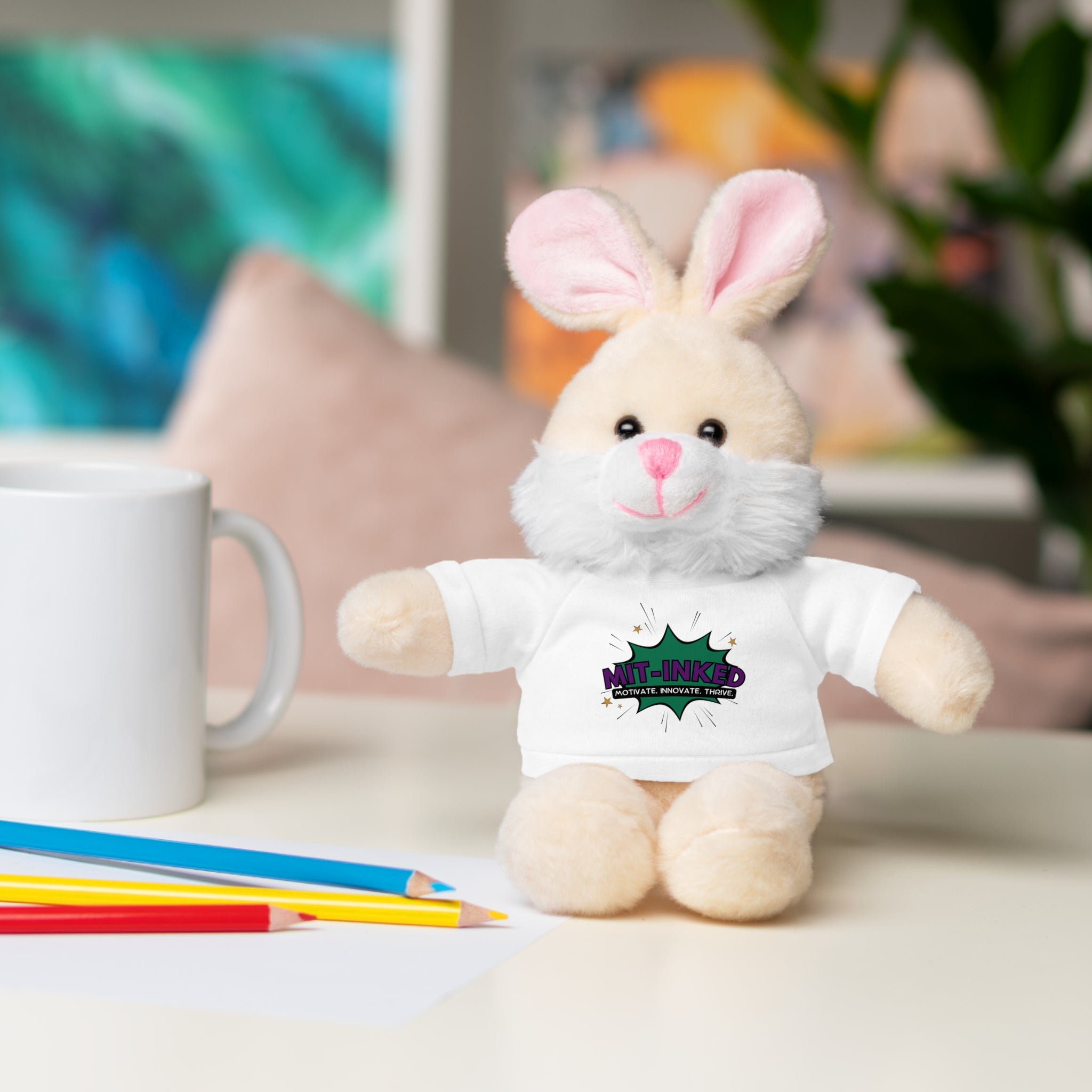 Plush Toy with MIT-Inked Graphic Tee — Cute Stuffed Animal Gift