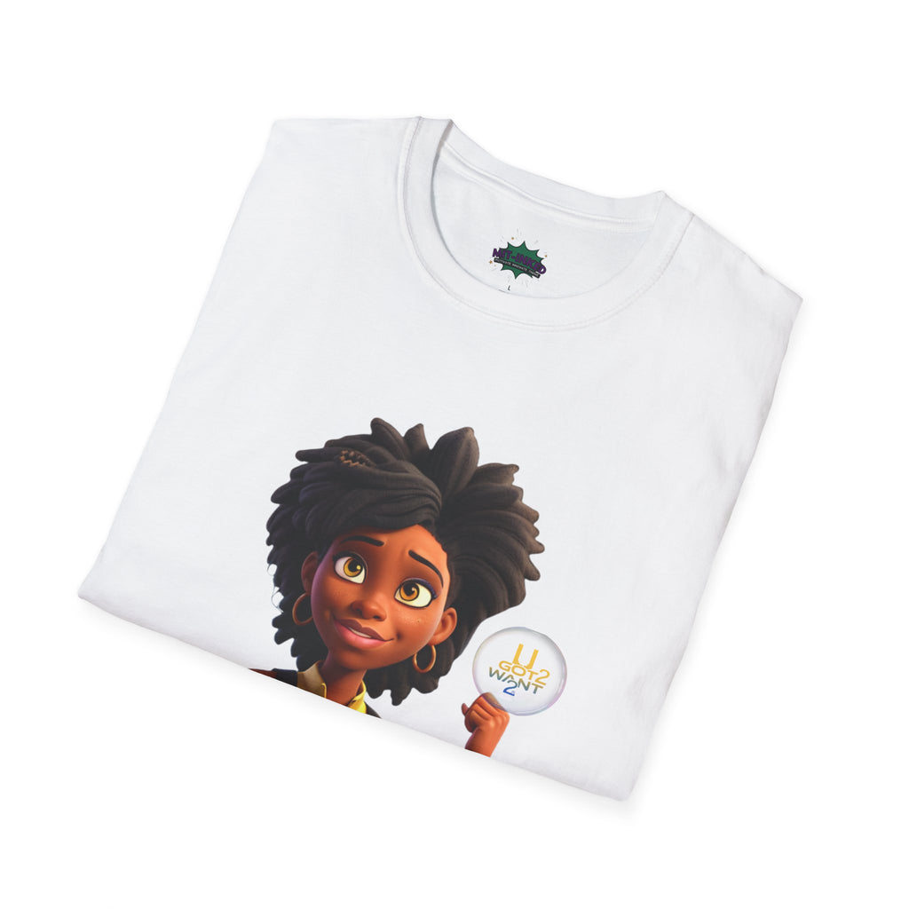 Mighty Moon Starr U Got 2 Want 2 T-Shirt | Cute Cartoon Character Graphic Tee Printify