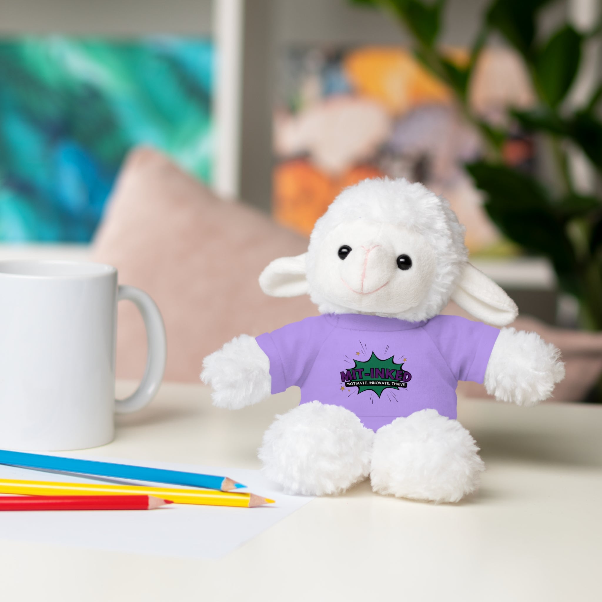 Plush Toy with MIT-Inked Graphic Tee — Cute Stuffed Animal Gift