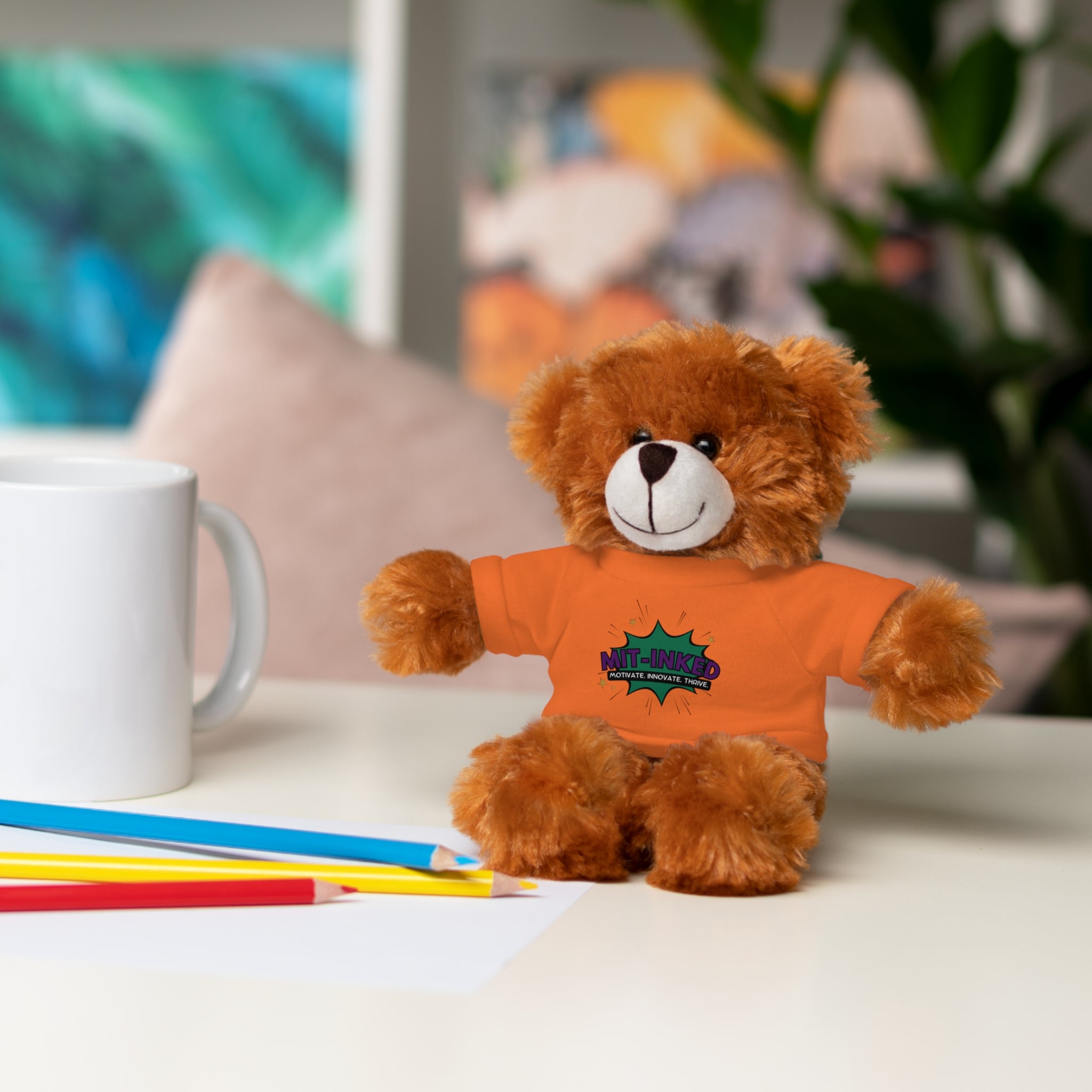 Plush Toy with MIT-Inked Graphic Tee — Cute Stuffed Animal Gift