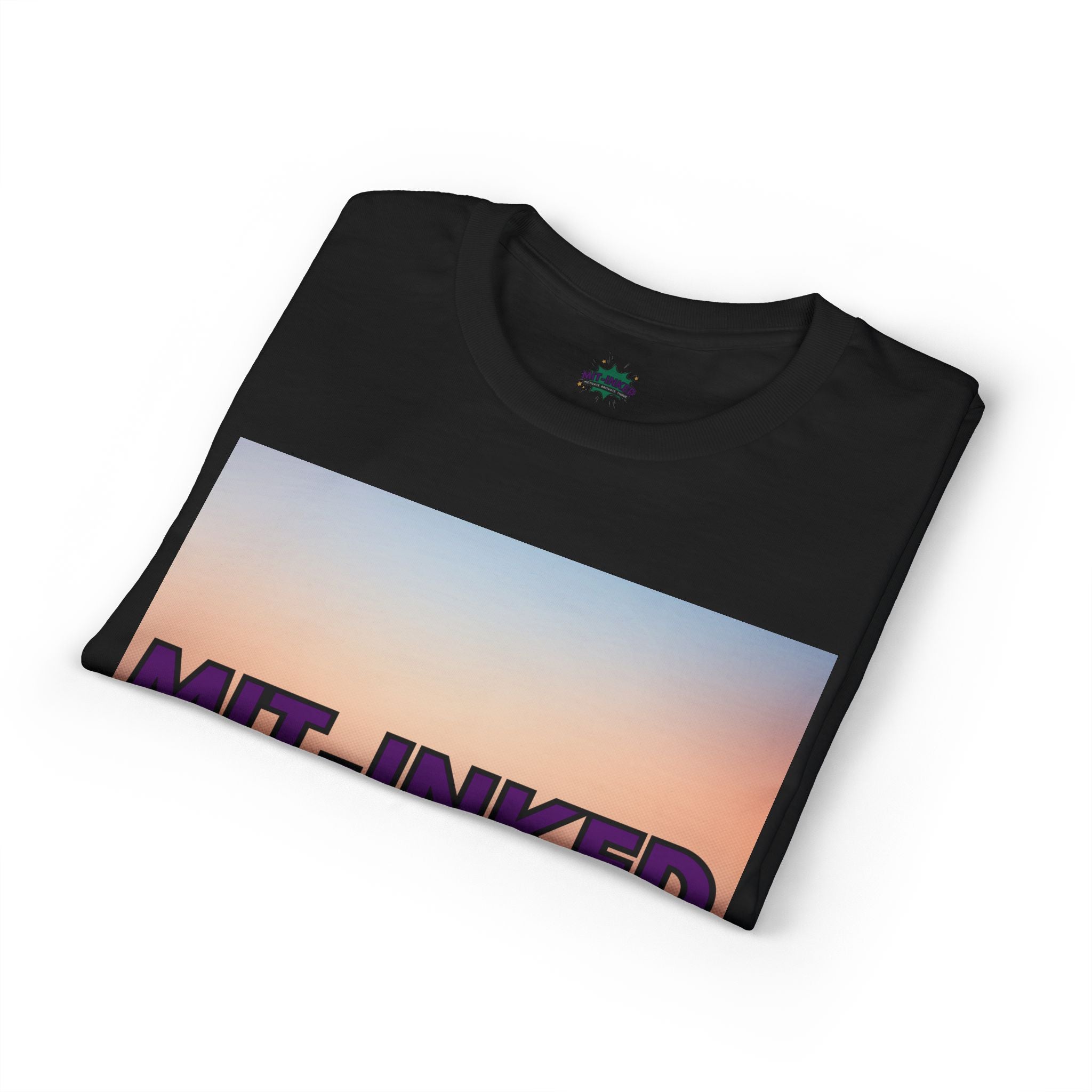 MIT-Inked Sunset T-Shirt | Retro Gradient Graphic Tee Printify