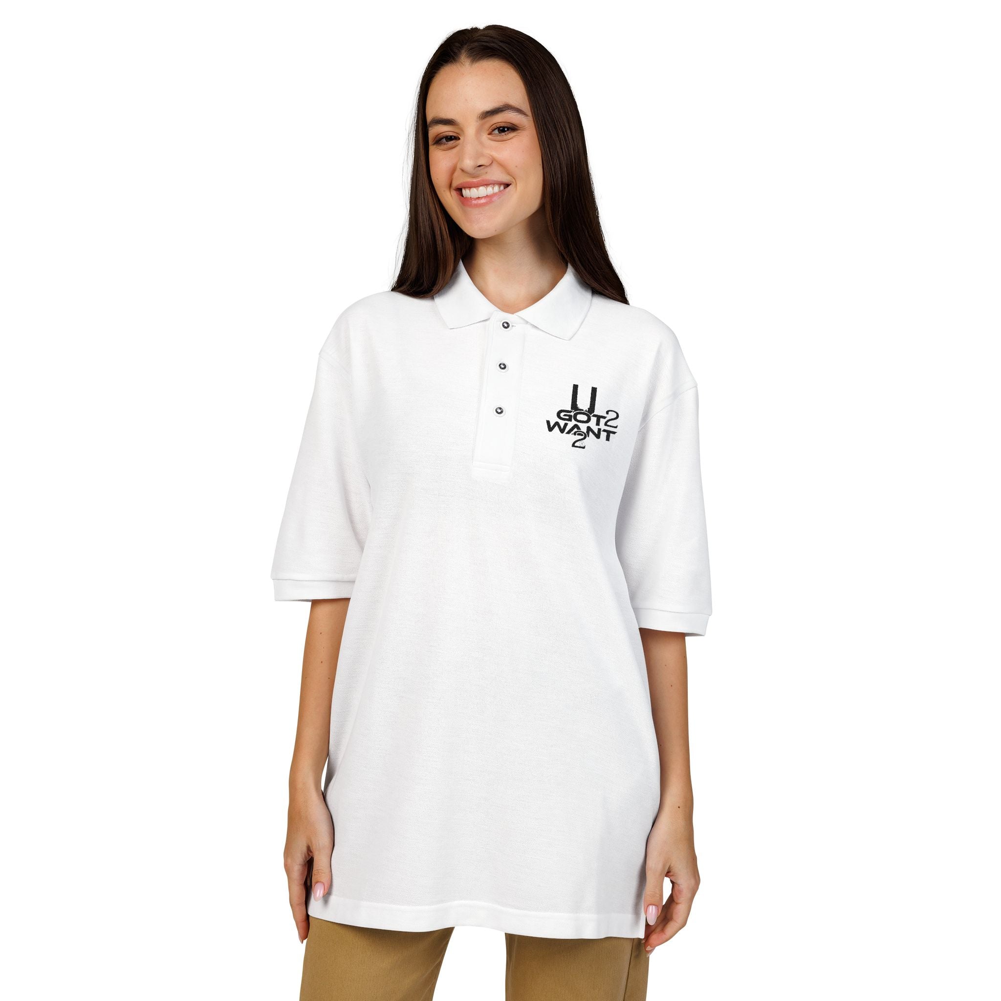 "U Got 2 Want 2" Unisex Polo Shirt (Embroidery)