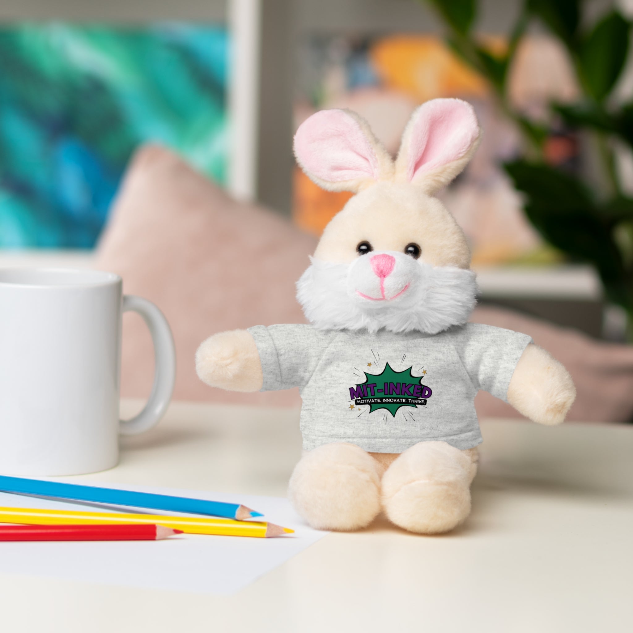 Plush Toy with MIT-Inked Graphic Tee — Cute Stuffed Animal Gift