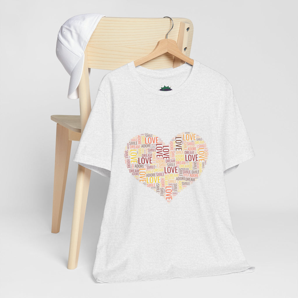 Love Word Cloud Heart T-Shirt | Premium Soft Graphic Tee MIT-Inked