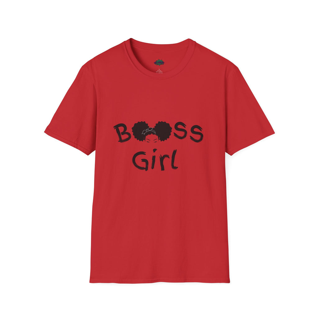 Boss Girl MIT-Inked T-Shirt | Empowering Afro Puff Silhouette Tee Printify