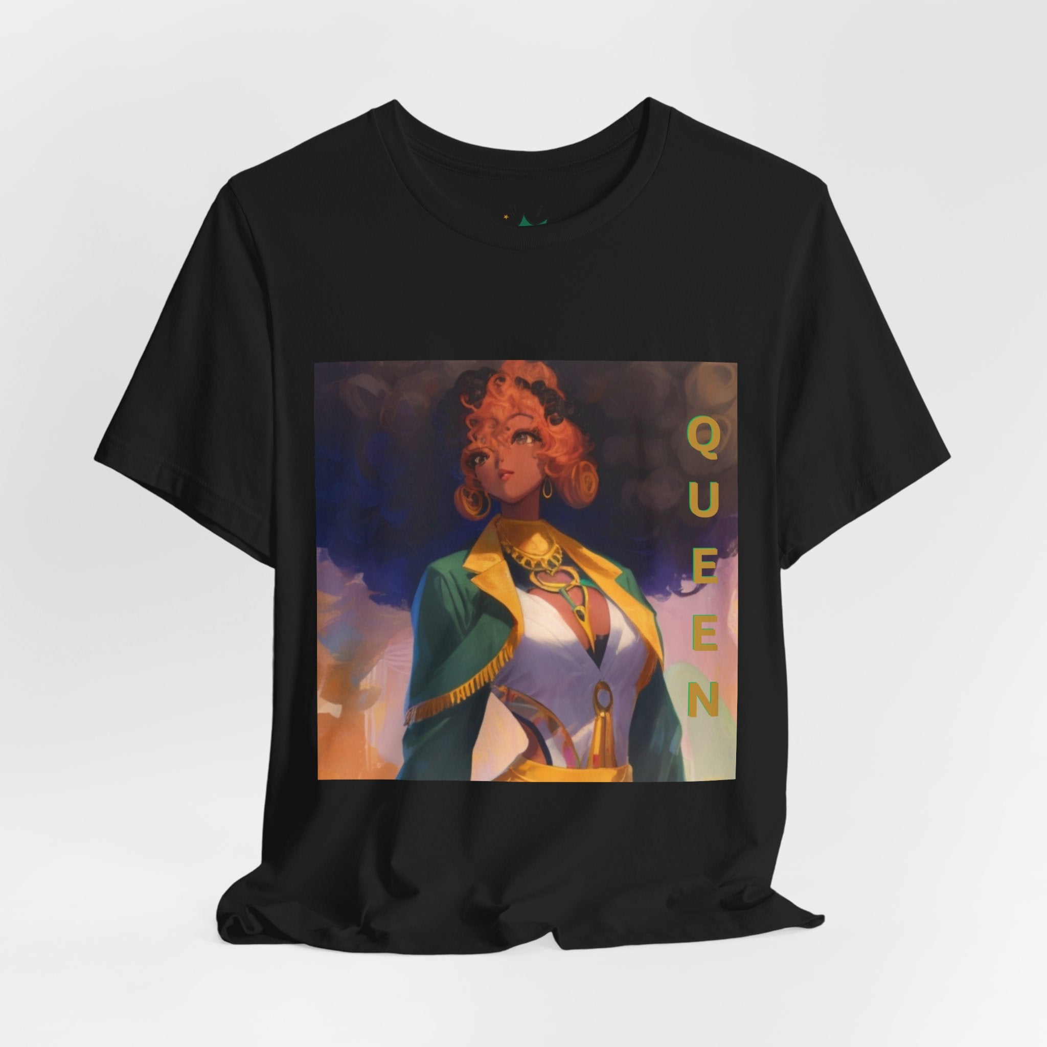 MIT-Inked Regal Afro-Futurist Queen Portrait Self-Love Graphic Tee