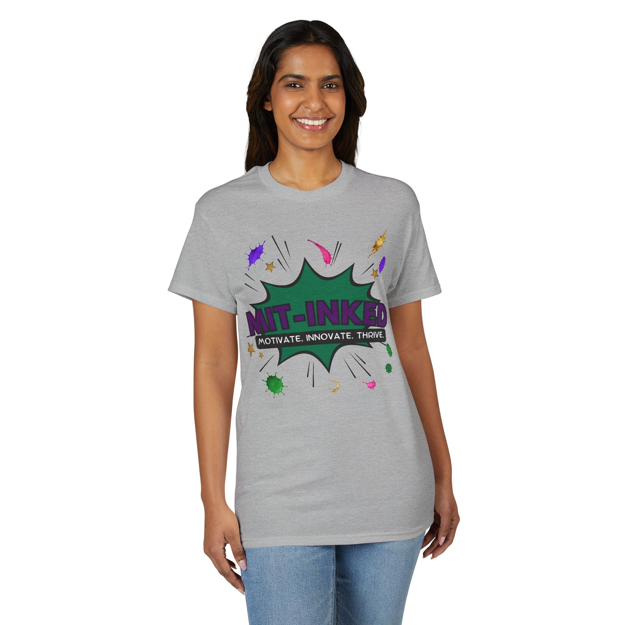 MIT-Inked Comic Art Logo T-Shirt | Motivate Innovate Thrive Graphic Tee Printify