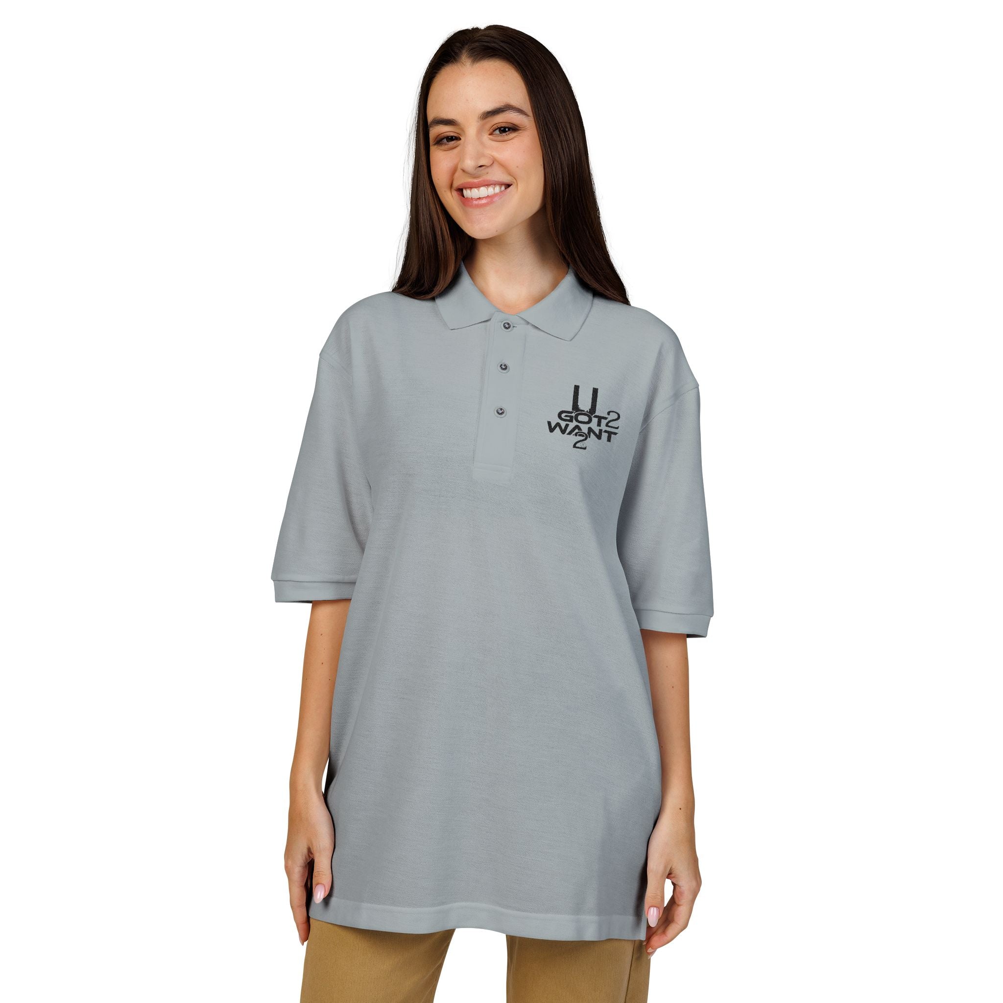 "U Got 2 Want 2" Unisex Polo Shirt (Embroidery)